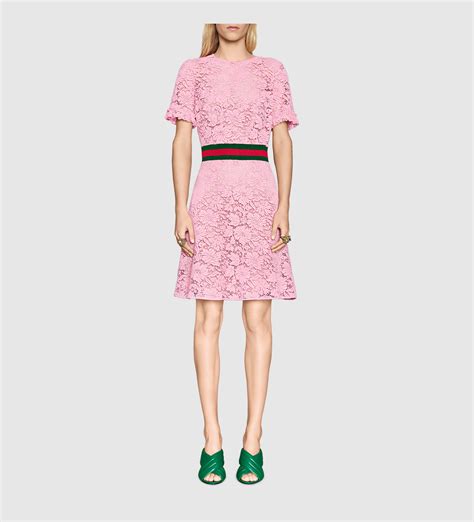 green and pink dress gucci combination|gucci lace dress.